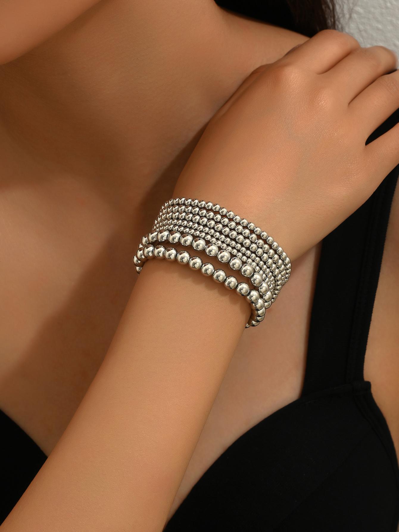 7pcs Bead Bracelet Set For Women And Men Versatile Jewelry